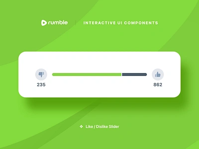 Rumble Like/Dislike Slider animation app app design dislike green like micro interaction mobile app principle principle for mac sf pro slider status bar ui uiux ux video