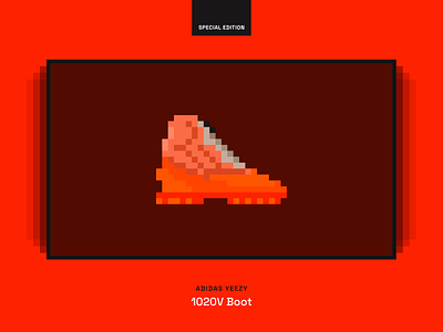 CryptoSneak 1020V Boot bright crypto ethereum giveaway nft orange pixel pixel art pixel nft pixelart shoe shoes sneaker space grotesk wallpaper yeezy