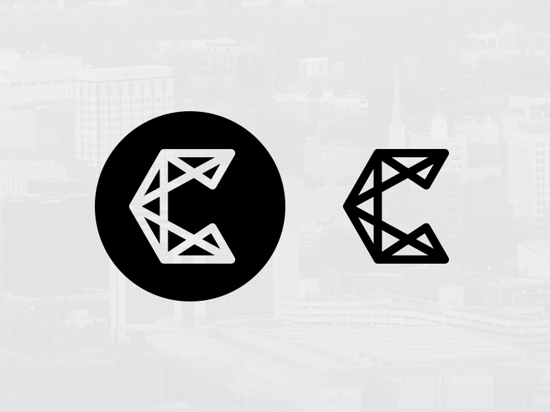 Conclave Logo 2016 black chattanooga circle city conclave conference hexagon identity logo trade gothic