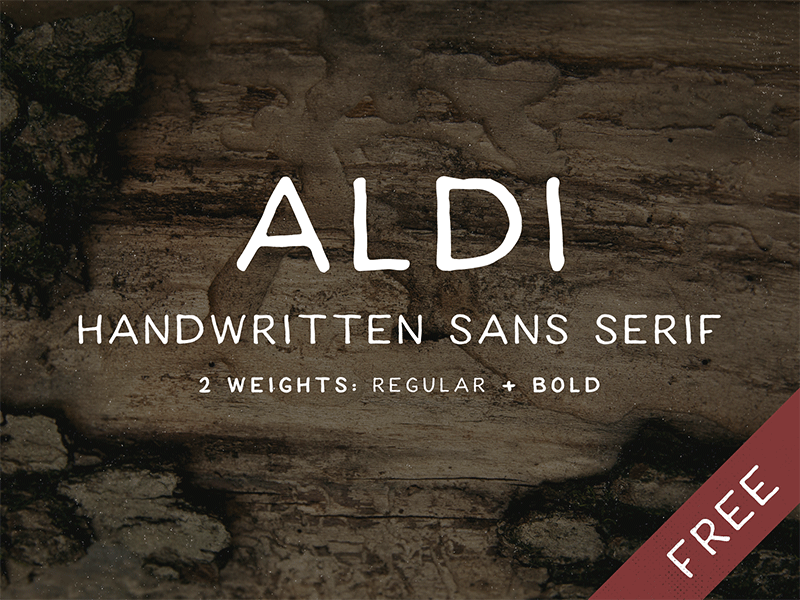 Free Font: ALDI aldi display font free freebie glyphs handdrawn handwritten sans type typeface typography