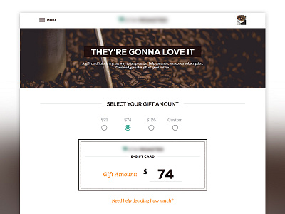 E-Gift Card Walkthrough certificate coffee gift card gotham ui ux walkthrough