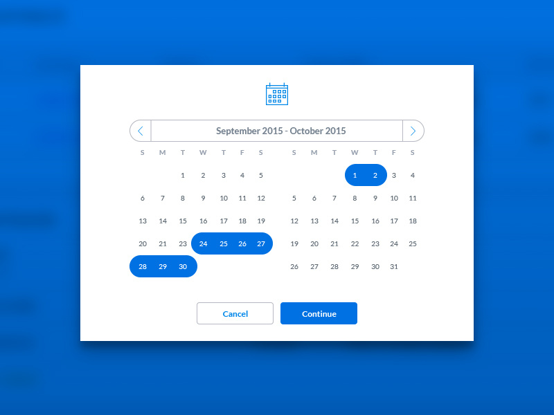 UI: Date Range Selector by Phil Goodwin on Dribbble