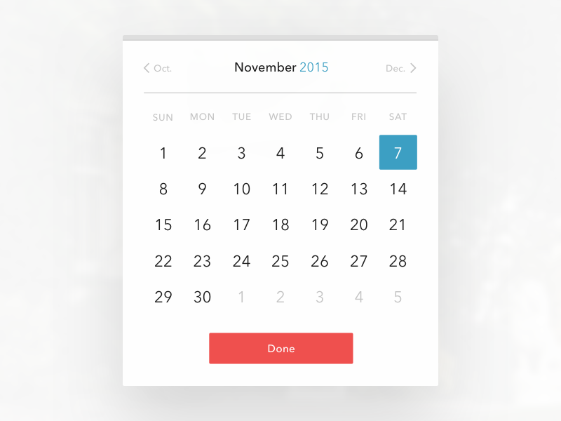 Date Selector by Phil Goodwin on Dribbble