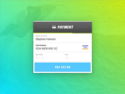 Daily UI 002 acumin beach checkout credit card dailyui futura payment surf ui
