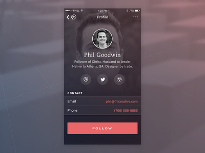 Daily UI 006 acumin pro app dailyui geometric gradient ios iphone profile spacious termina user