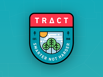 TRACT™ Badge badge clouds din patch pine red rift sun teal timber tree