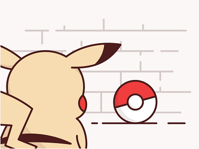 Morning Illustration...GO! ball brick go illustration lines pikachu pokeball pokemon yellow