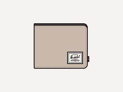 Herschel Wallet Illustration bifold black herschel icon illustration lines tan wallet