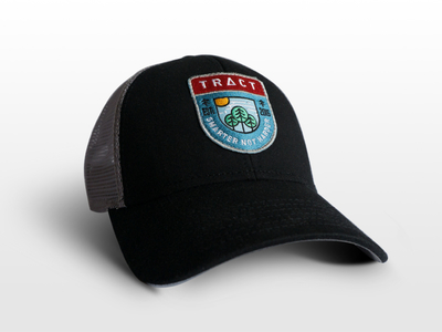 TRACT™ Hat badge black blue cap din forest hat icons red sun swag tree