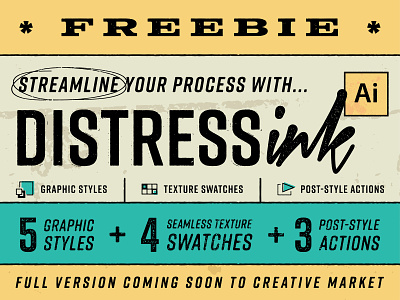 DistressInk FREEBIE actions distress free freebie graphic grunge illustrator rift styles swatches texture