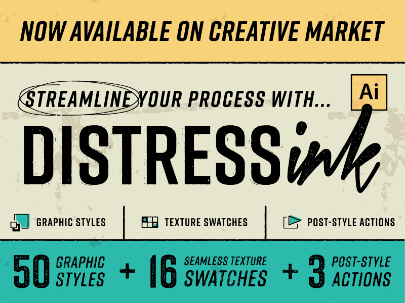DistressInk actions distress graphic grunge illustrator rift styles swatches texture weathered worn
