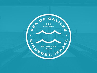 Galilee Badge badge blue boat galilee israel kinneret logo ocean sea termina vintage water