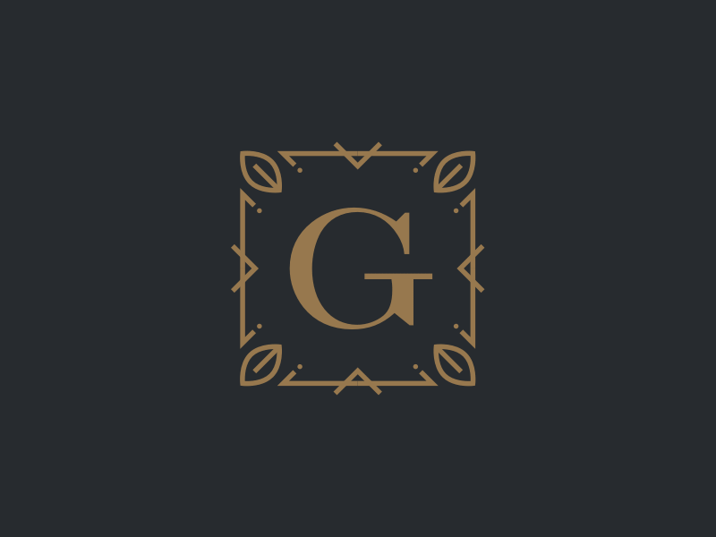 "G" Mark black branding classy g gold leaf leaves life line logo mark professional