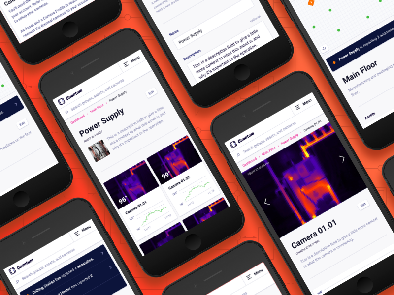 Mobile Web App UI web app ui ux thermal heat purple orange mobile iphone camera graph