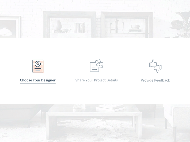 Tabbed Section Animation ux ui underline icon image thumbs up picture profile icons blue principle animation