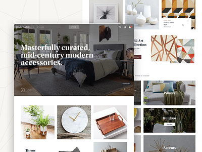 Oak Park Homepage banner benton sans ecommerce grid hero home homepage images midmod modern photos shop store ui utopia std web design