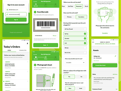 Process App android app barcode eco enterprise form green icons illustration lato lato font list log in long form process recycle sign in ui ux vector