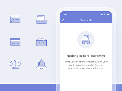Empty States bell credit card empty empty state empty states file icon icons id illustration illustrations line art nucleo office printer purple scales ui ui design work sans