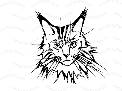 Main coon animal cat illustration main coon svg vector