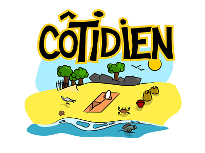 Côtidien beach breizh bretagne breton bzh chill cool holidays illustration inkscape plage playa sea vacances