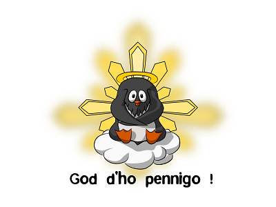 God d'ho pennigo ! breizh bretagne breton brezhoneg bzh bzhg dieu doue god illustration inkscape penguin