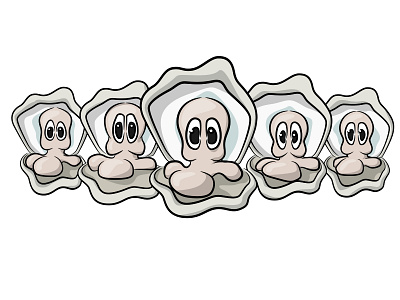 Oysters breizh bretagne breton brezhoneg bzh bzhg cartoon family groupe huitre illustration inkscape oyster