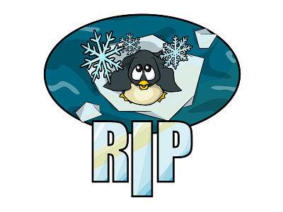 RIP! breizh bretagne breton brezhoneg bzh bzhg cold environment god illustration inkscape manchot peace penguin pingouin rest in peace rip snow snowfalke