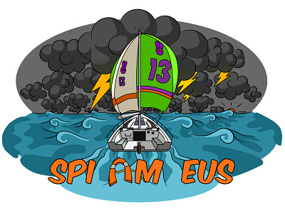 Spi am eus ! boat breizh bretagne breton brezhoneg bzh bzhg espoir hope illustration inkscape lost sail storm