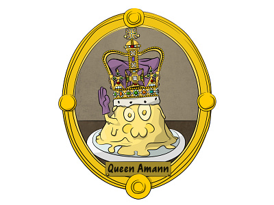 Queen Amann amann breizh bretagne breton brezhoneg butter bzh bzhg cake elizabeth england fat food illustration kouign pastry queen