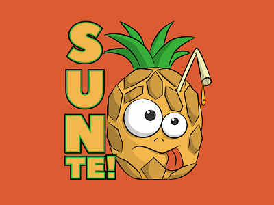 Sun te ! ananas aval aval anna breizh bretagne breton brezhoneg bzh bzhg drop illustration inkscape juice lick pineapple