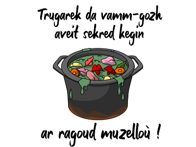 Sekred kegin... breizh bretagne breton brezhoneg bzh bzhg food french kiss grand illustration inkscape kiss mama receipe soup