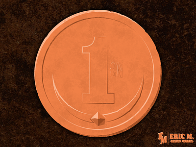 Misc.: Dirty Old Coin affinity designer coin design dirty graphic design illustration logo mockup practice rusty shaded shading study style style study stylized texture vector
