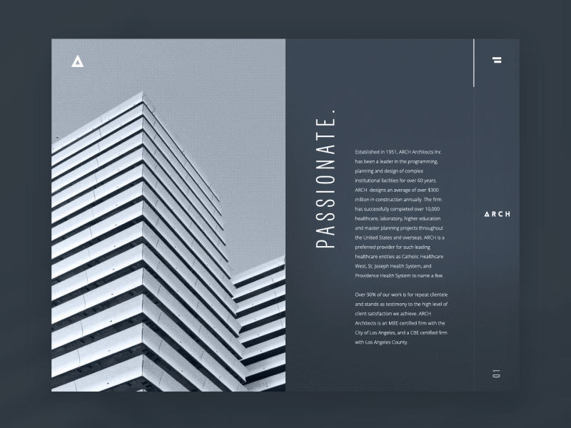 Tubik Studio | Architecture Firm animation architecture dark interface menu minimal minimalistic motion scroll ui ux web