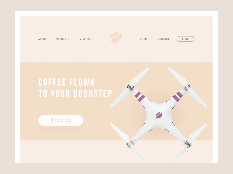 Tubik Studio | Coffee Wings animation coffee drone interface landing minimal minimalistic motion scroll ui ux web