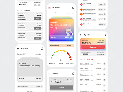 Electricity Bill Payment App app design bill payment card payment product ui ux