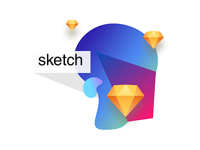 Sketch Logo flat logo gradiant sketh logo