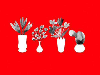 Dead garden illustration leaves plants red