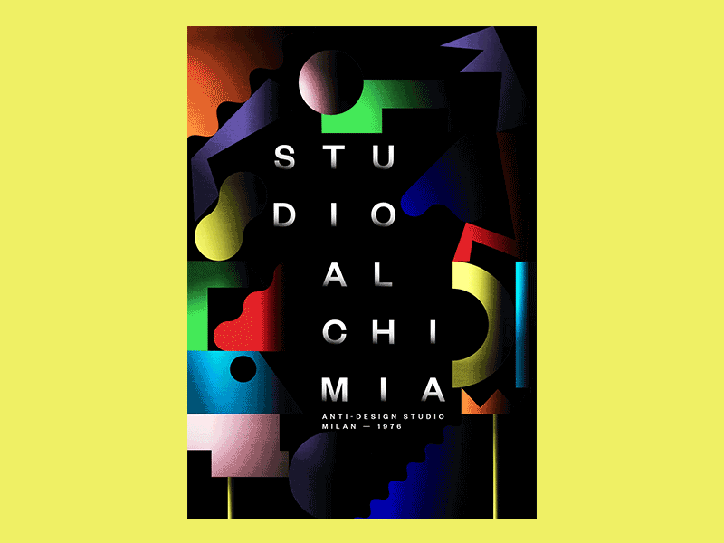 Tribute to Studio Alchimia abstract animation color light pattern shadow shapes