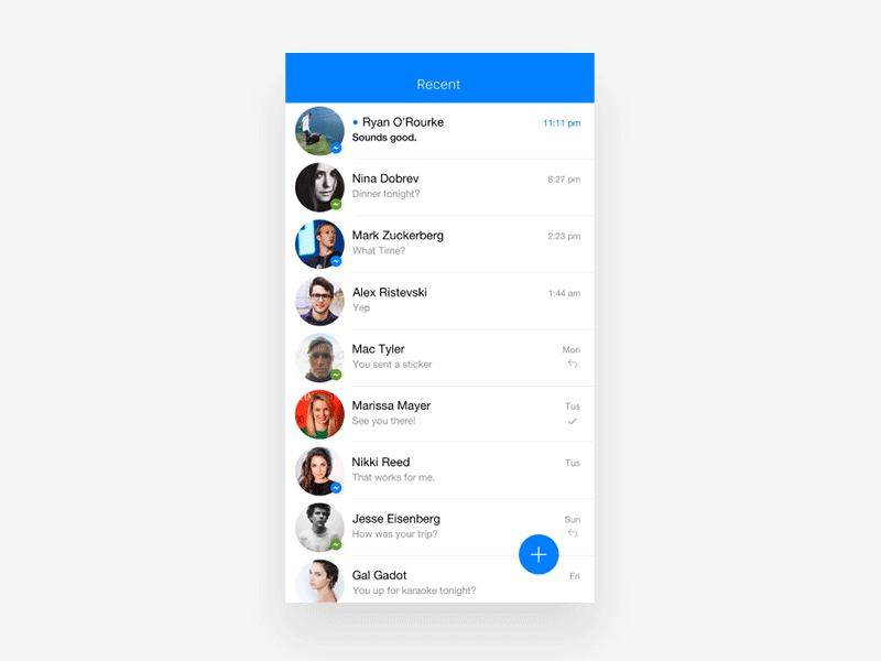 Messenger app redesign shot 2