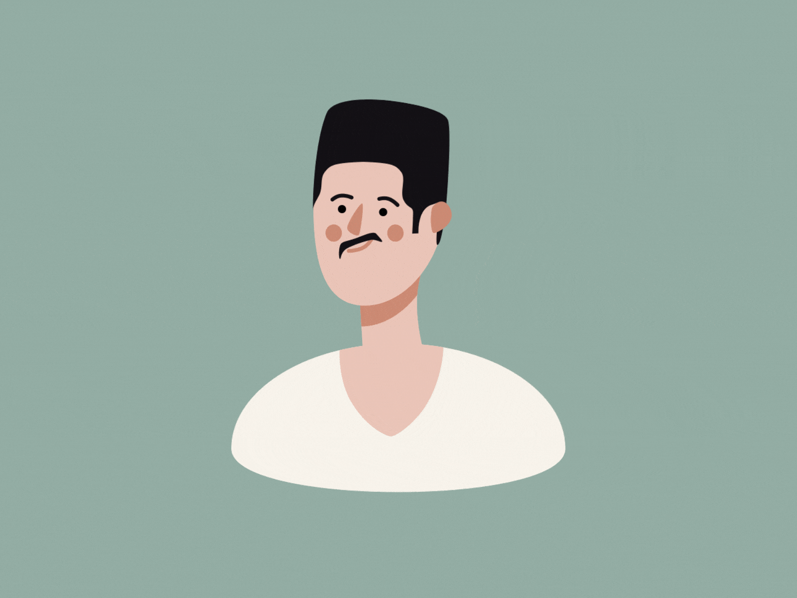 Ricardo | Gif 2d adobe adobe aftereffects adobe illustrator animation character characterdesign colorful cute dribbble dribbble best shot flat gif illustration mustache vector