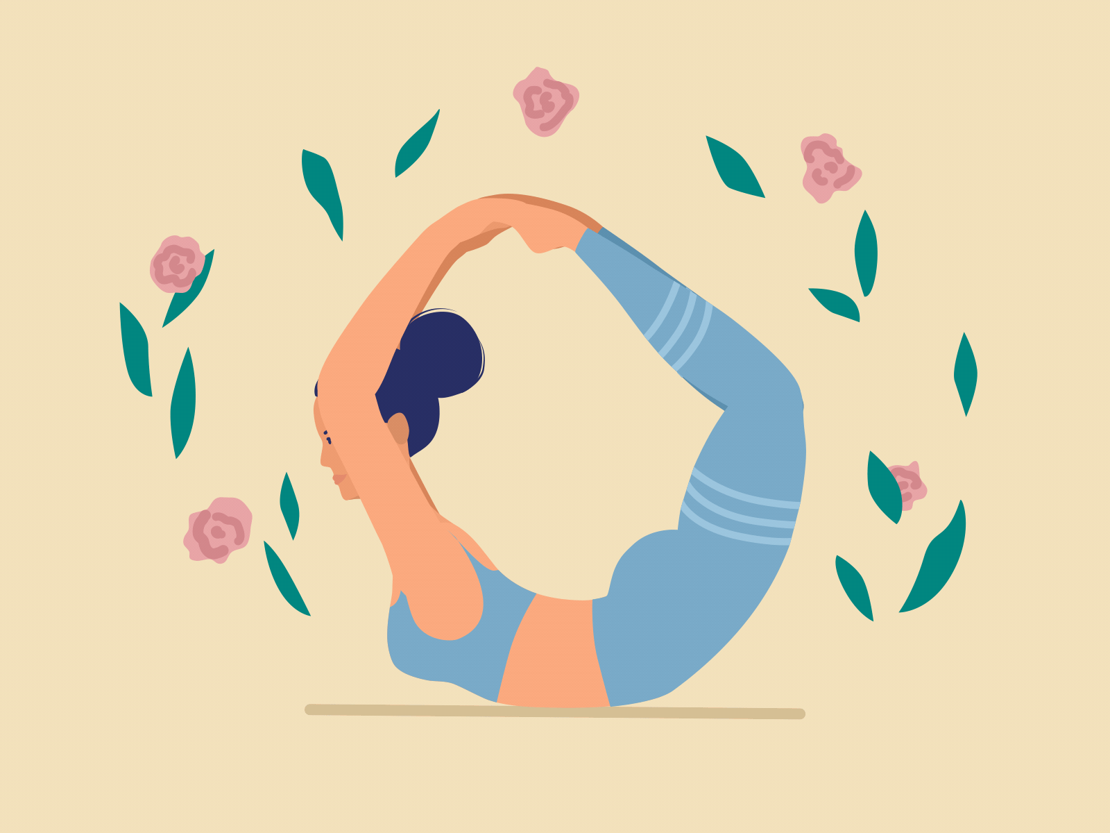 Yoga | Animation 2d aftereffects animation character characteranimation cute digitalart dribbble gif illustration motion simple vector yellow yoga