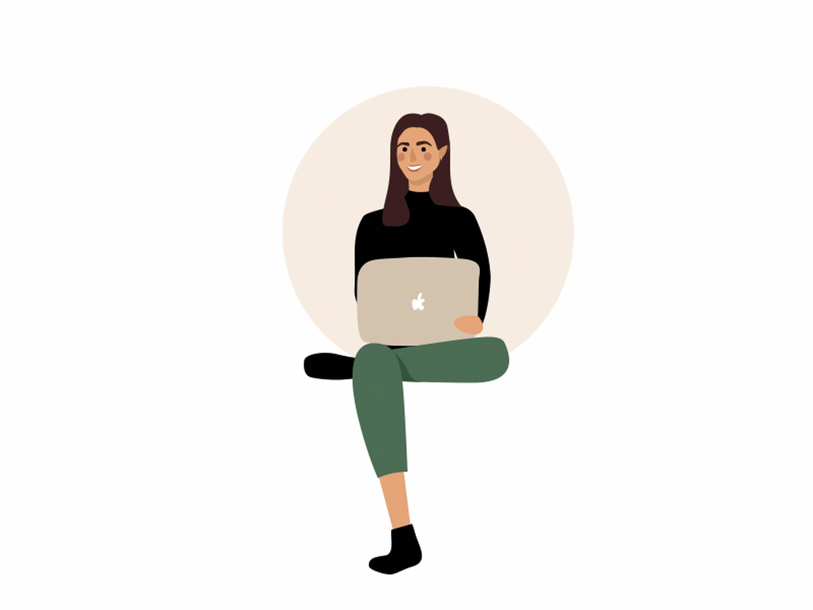 Joanna | Animation animation character colorful dribbble flat girl illustration laptop motion graphics vector work