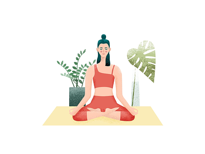 Meditation | Animation for Website aftereffects animation character colorful dribbble gif illustration meditation vector webillustration yoga