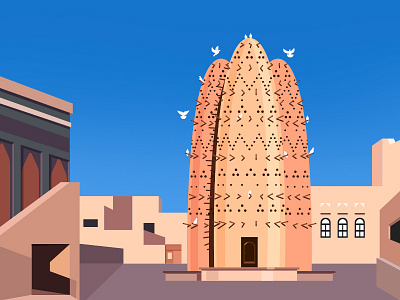 Dovecotes in Qatar doha dove dovecote illustration qatar vector