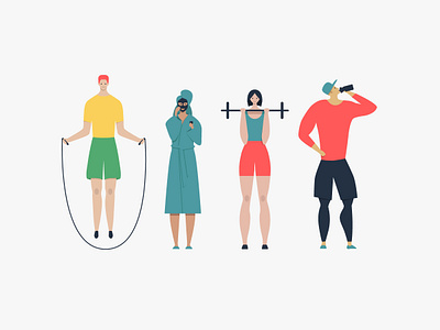 [2/4] Healthy lifestyle Illustrations for Macrovector 2d character character design colors digitalart dribbble flat healthy illustration sport vector