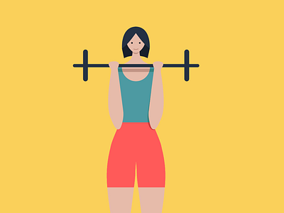 Sporty girl 2d cute dribbble flat girl illustration sport vector yellow