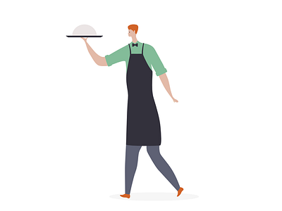 Cafe. Waiter 2d affinitydesigner art cafe character design dribbble flat illustration vector waiter