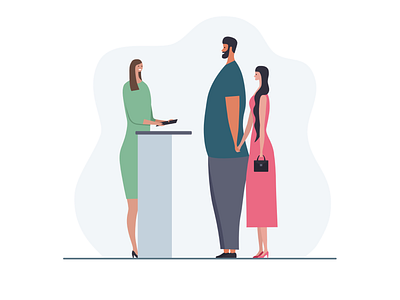 Cafe. Reception. 2d affinitydesigner cafe character colorful couple cute digitalart dribbble flat illustration reception restaurant vector