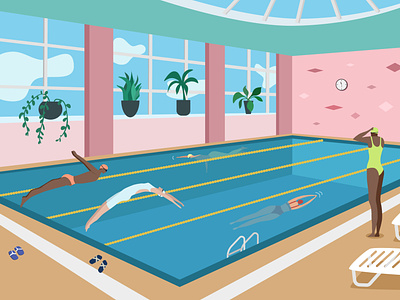 Swim pool illustration