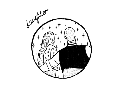 Laughter couple cute illustration inktober laughter minimal simple sketch